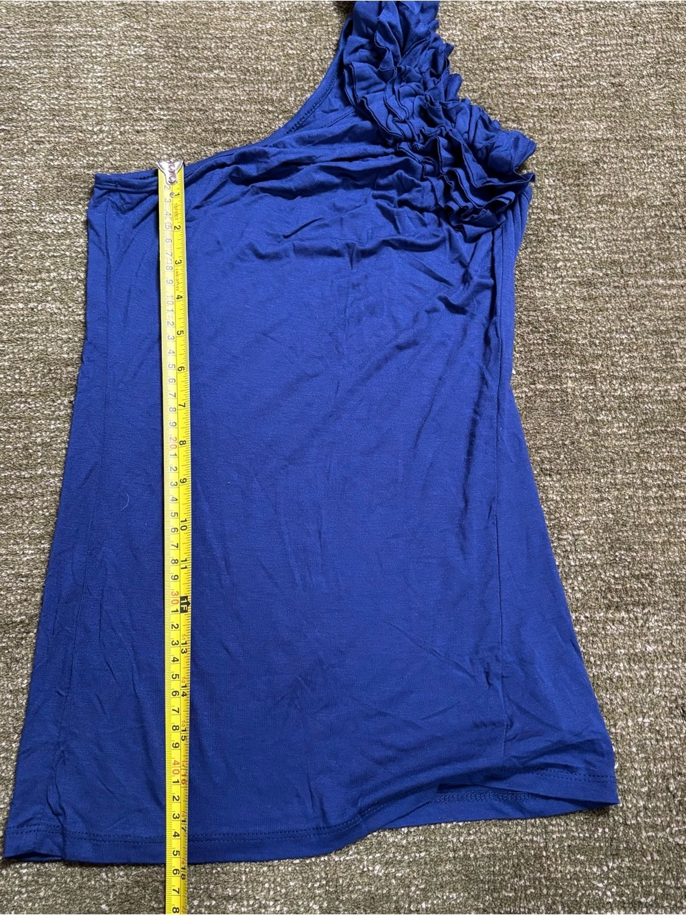 a'gaci Navy Blue One-Shoulder Ruffle Top - Picture 5 of 6